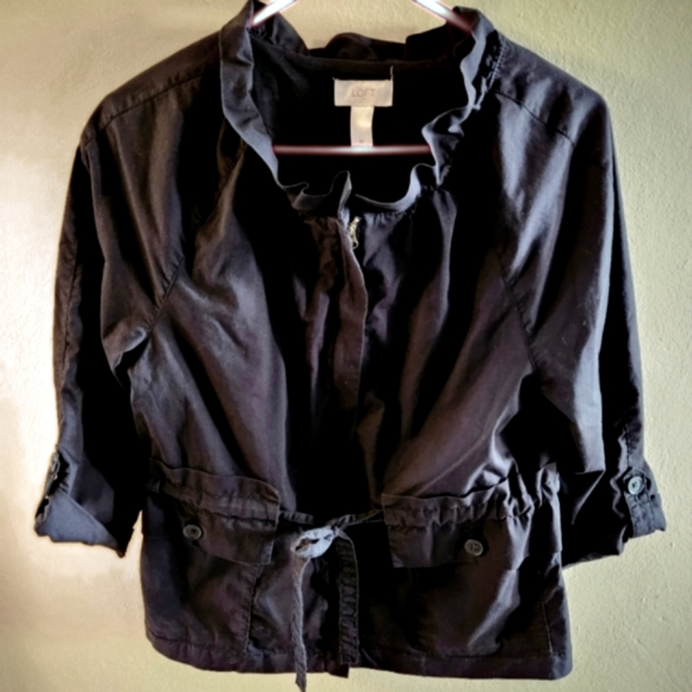 Loft Black Front Tie Jacket Sz. Medium